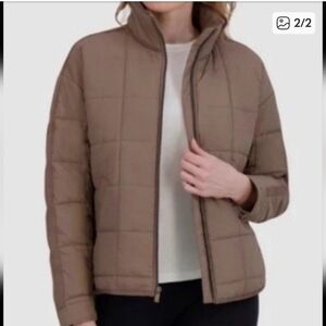 Roxy Lightweight Quilted Puffer Jacket in Taupe